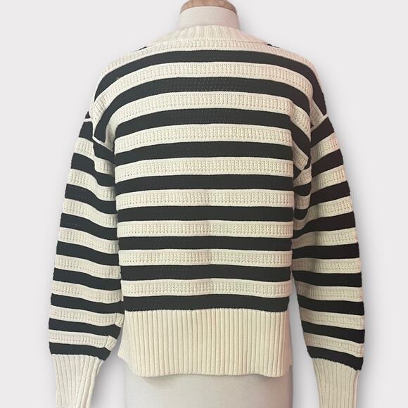 Striped Nautical Sweater Women's Large Chunky Knit Pullover Blue White Coastal - Picture 4 of 11